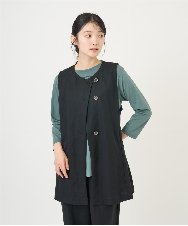 NGTGF39290 GIANNI LO GIUDICE(ジャンニ ロ ジュディチェ) [洗える・日本製]ナチュラルスムースジレ グリーン