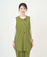 NGTGF39290 GIANNI LO GIUDICE(ジャンニ ロ ジュディチェ) [洗える・日本製]ナチュラルスムースジレ グリーン