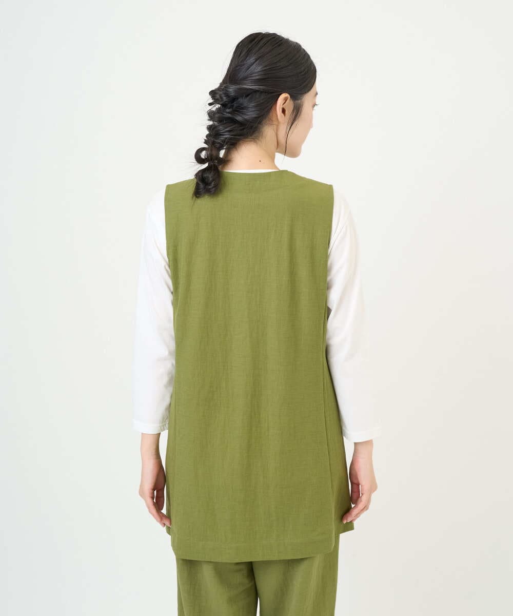 NGTGF39290 GIANNI LO GIUDICE(ジャンニ ロ ジュディチェ) [洗える・日本製]ナチュラルスムースジレ グリーン