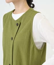 NGTGF39290 GIANNI LO GIUDICE(ジャンニ ロ ジュディチェ) [洗える・日本製]ナチュラルスムースジレ グリーン