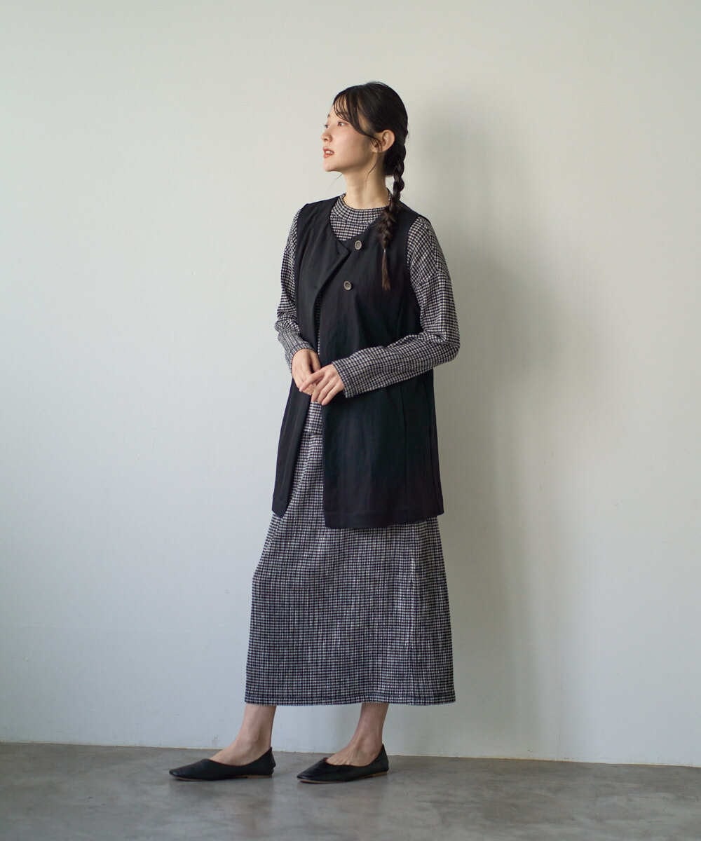 NGTGF39290 GIANNI LO GIUDICE(ジャンニ ロ ジュディチェ) [洗える・日本製]ナチュラルスムースジレ ブラック