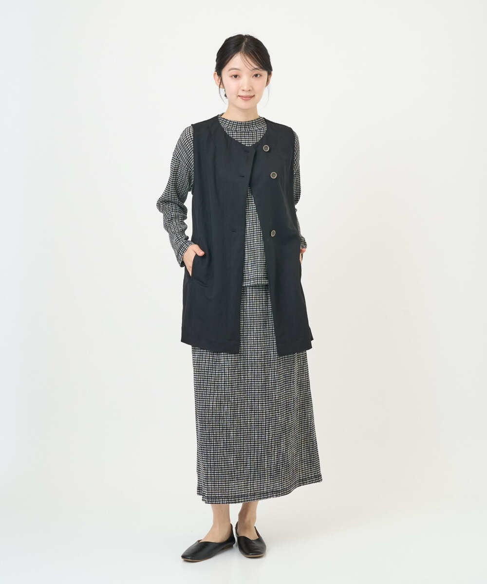 NGTGF39290 GIANNI LO GIUDICE(ジャンニ ロ ジュディチェ) [洗える・日本製]ナチュラルスムースジレ ブラック