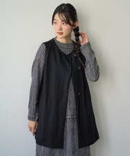 NGTGF39290 GIANNI LO GIUDICE(ジャンニ ロ ジュディチェ) [洗える・日本製]ナチュラルスムースジレ ブラック