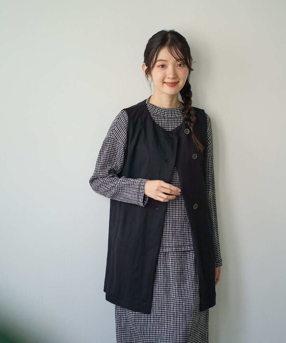 NGTGF39290 GIANNI LO GIUDICE(ジャンニ ロ ジュディチェ) [洗える・日本製]ナチュラルスムースジレ ブラック