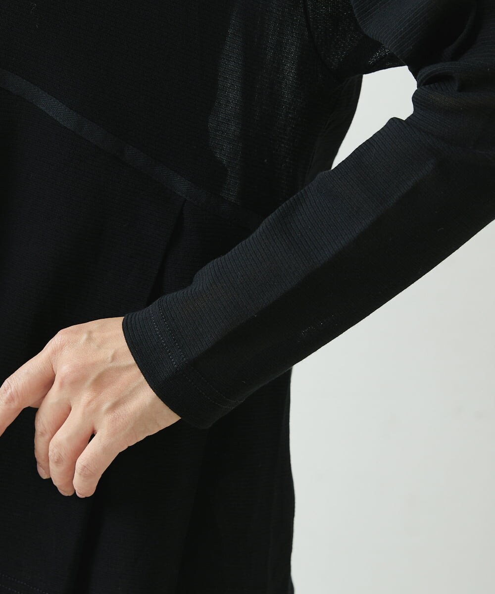 NGTGS40250 GIANNI LO GIUDICE(ジャンニ ロ ジュディチェ) [洗える]コットンチュールカーディガン ブラック