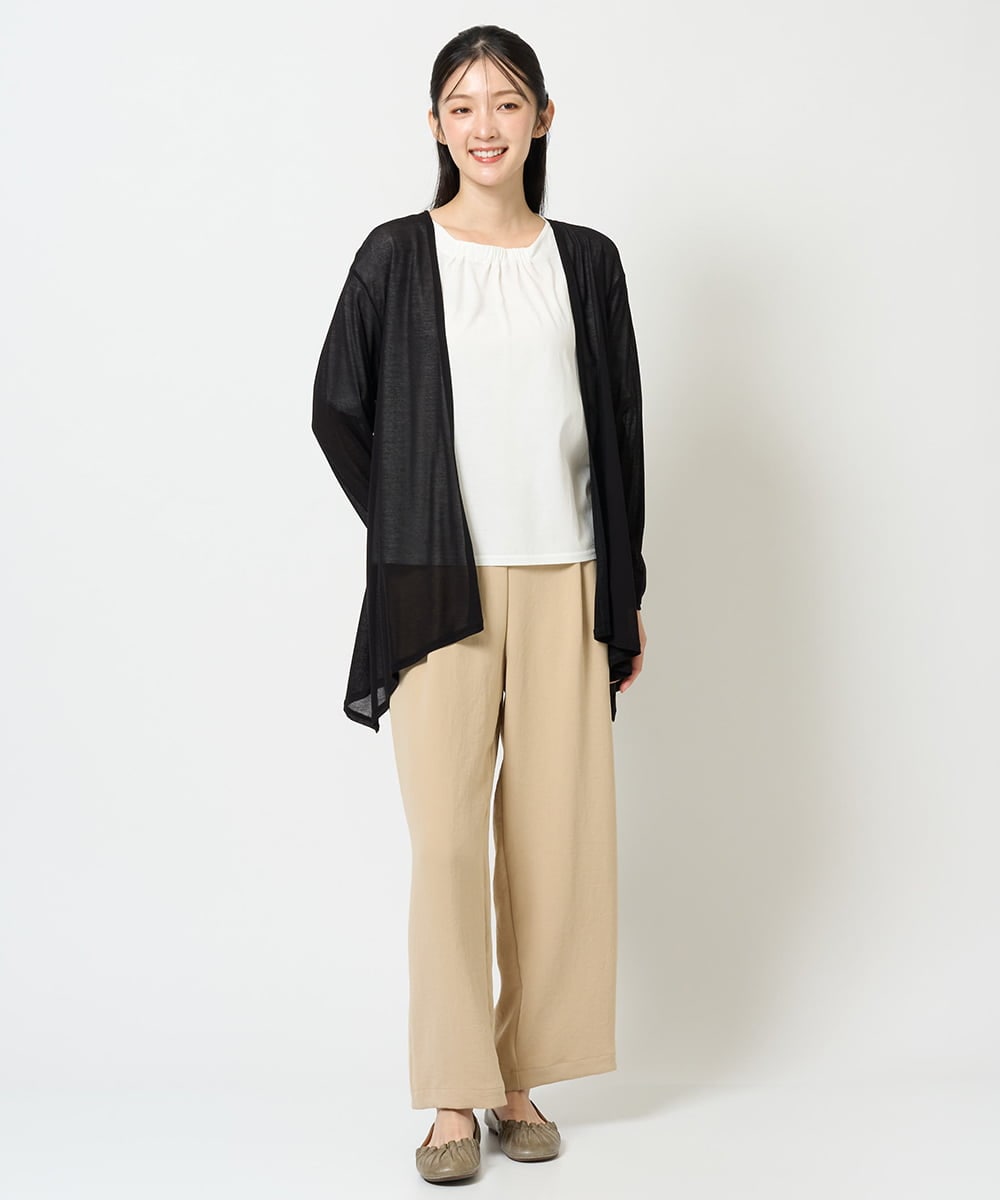 NGTHD01160 GIANNI LO GIUDICE(ジャンニ ロ ジュディチェ) [洗える・日本製]強撚天竺カーディガン ライトグレー
