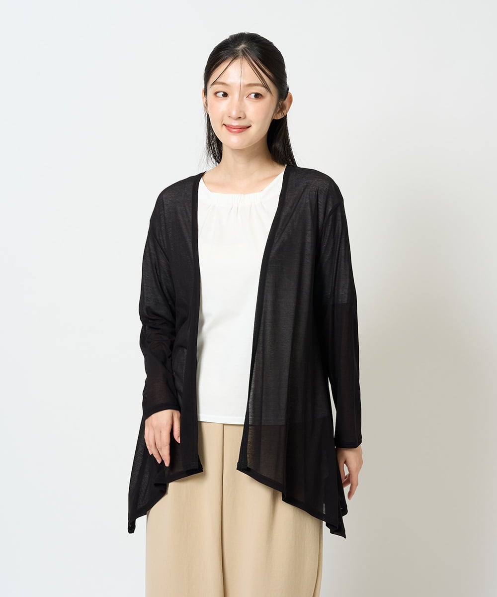 NGTHD01160 GIANNI LO GIUDICE(ジャンニ ロ ジュディチェ) [洗える・日本製]強撚天竺カーディガン ブラック