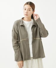 NGTHX40250 GIANNI LO GIUDICE(ジャンニ ロ ジュディチェ) [洗える]コットンチュールカーディガン カーキ