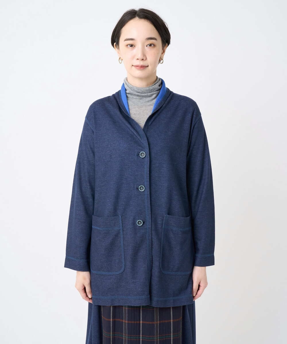 NGTJB22290 GIANNI LO GIUDICE(ジャンニ ロ ジュディチェ) [洗える・日本製]リヨセルダブルフェイスジャージジャケット ネイビー