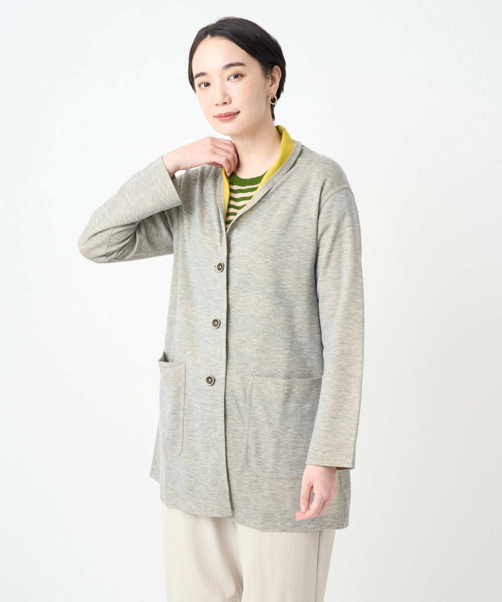 NGTJB22290 GIANNI LO GIUDICE(ジャンニ ロ ジュディチェ) [洗える・日本製]リヨセルダブルフェイスジャージジャケット ライトグレー
