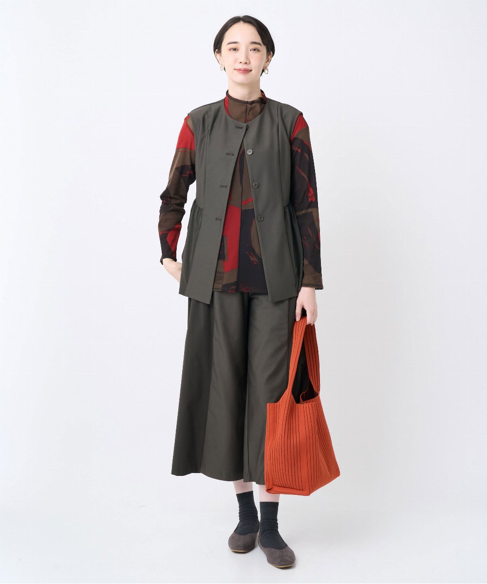NGTJC28250 GIANNI LO GIUDICE(ジャンニ ロ ジュディチェ) [洗える・日本製]エアシルキーカットソージレ カーキ