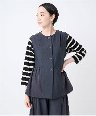 NGTJC28250 GIANNI LO GIUDICE(ジャンニ ロ ジュディチェ) [洗える・日本製]エアシルキーカットソージレ ダークグレー