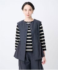 NGTJC28250 GIANNI LO GIUDICE(ジャンニ ロ ジュディチェ) [洗える・日本製]エアシルキーカットソージレ ダークグレー
