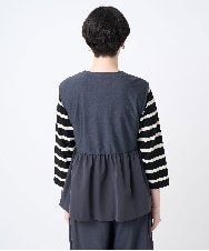 NGTJC28250 GIANNI LO GIUDICE(ジャンニ ロ ジュディチェ) [洗える・日本製]エアシルキーカットソージレ ダークグレー