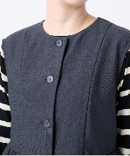 NGTJC28250 GIANNI LO GIUDICE(ジャンニ ロ ジュディチェ) [洗える・日本製]エアシルキーカットソージレ ダークグレー