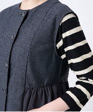 NGTJC28250 GIANNI LO GIUDICE(ジャンニ ロ ジュディチェ) [洗える・日本製]エアシルキーカットソージレ ダークグレー