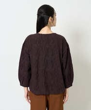 NGTJD13290 GIANNI LO GIUDICE(ジャンニ ロ ジュディチェ) [日本製]コットンカットジャガードブラウス ブラウン
