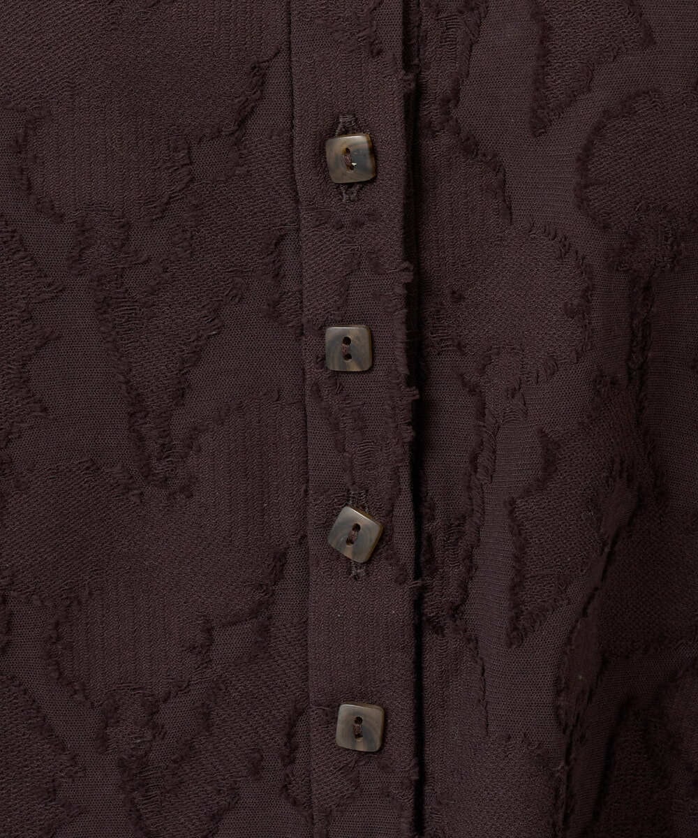 NGTJD13290 GIANNI LO GIUDICE(ジャンニ ロ ジュディチェ) [日本製]コットンカットジャガードブラウス ブラウン