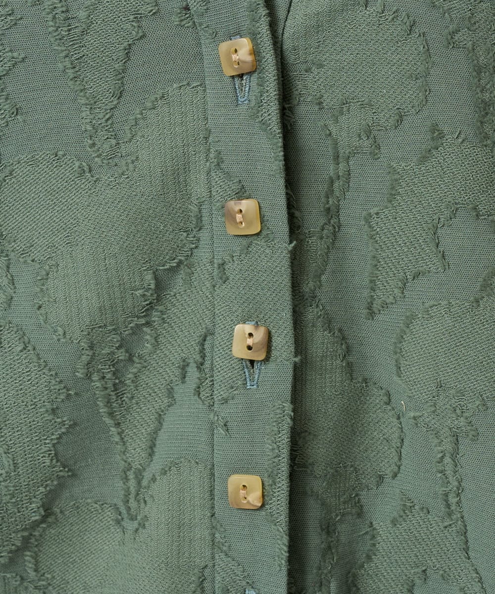 NGTJD13290 GIANNI LO GIUDICE(ジャンニ ロ ジュディチェ) [日本製]コットンカットジャガードブラウス ブラウン