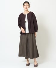 NGTJD13290 GIANNI LO GIUDICE(ジャンニ ロ ジュディチェ) [日本製]コットンカットジャガードブラウス ブラウン
