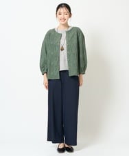 NGTJD13290 GIANNI LO GIUDICE(ジャンニ ロ ジュディチェ) [日本製]コットンカットジャガードブラウス ブラウン