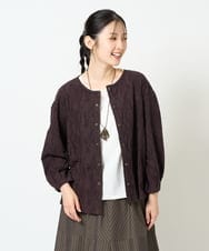 NGTJD13290 GIANNI LO GIUDICE(ジャンニ ロ ジュディチェ) [日本製]コットンカットジャガードブラウス ブラウン
