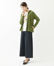 NGTJS03230 GIANNI LO GIUDICE(ジャンニ ロ ジュディチェ) [洗える・日本製]インド綿リーフジャガードフードパーカー グリーン