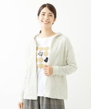 NGTJS03230 GIANNI LO GIUDICE(ジャンニ ロ ジュディチェ) [洗える・日本製]インド綿リーフジャガードフードパーカー ライトグレー