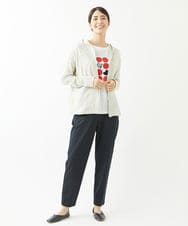NGTJS03230 GIANNI LO GIUDICE(ジャンニ ロ ジュディチェ) [洗える・日本製]インド綿リーフジャガードフードパーカー ライトグレー