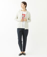 NGTJS03230 GIANNI LO GIUDICE(ジャンニ ロ ジュディチェ) [洗える・日本製]インド綿リーフジャガードフードパーカー ライトグレー