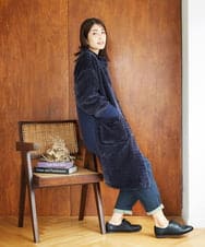 NGUAE21490 GIANNI LO GIUDICE(ジャンニ ロ ジュディチェ) ボアタフタキルトコート ネイビー