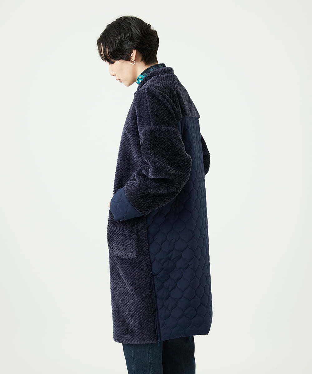 NGUAE21490 GIANNI LO GIUDICE(ジャンニ ロ ジュディチェ) ボアタフタキルトコート ネイビー
