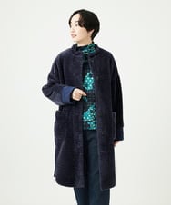 NGUAE21490 GIANNI LO GIUDICE(ジャンニ ロ ジュディチェ) ボアタフタキルトコート ネイビー