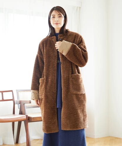 NGUAE21490 GIANNI LO GIUDICE ボアタフタキルトコート