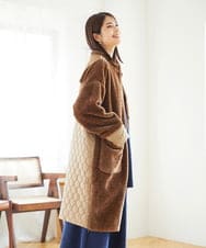 NGUAE21490 GIANNI LO GIUDICE(ジャンニ ロ ジュディチェ) ボアタフタキルトコート ベージュ
