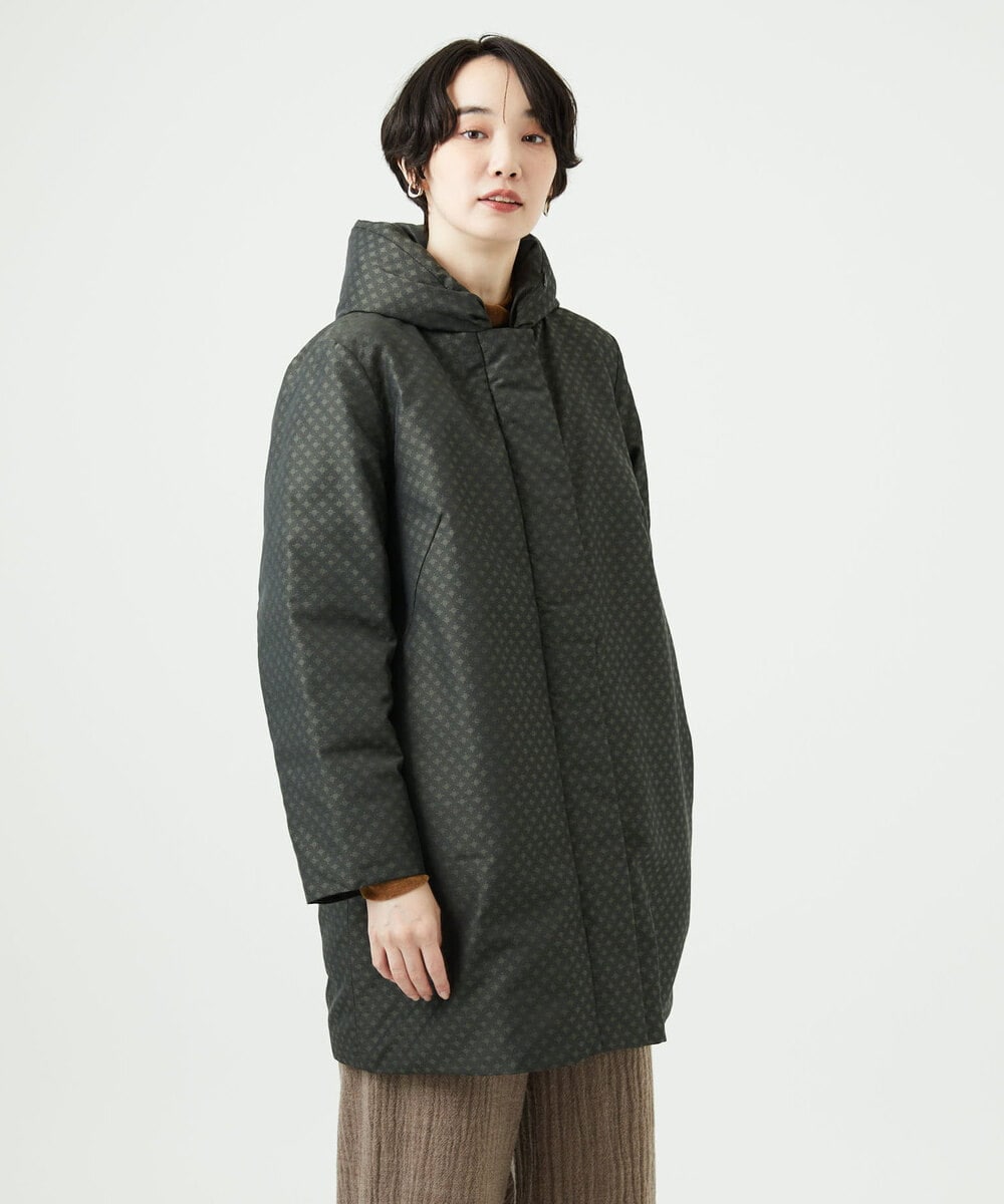 NGUAE30720 GIANNI LO GIUDICE(ジャンニ ロ ジュディチェ) シャドードットジャガードダウンコート カーキ