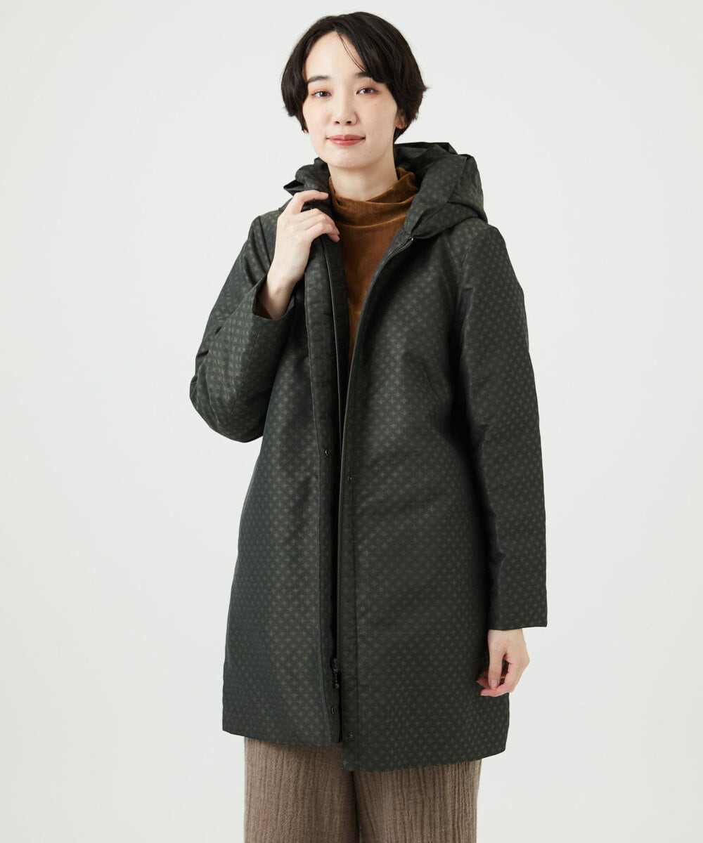 NGUAE30720 GIANNI LO GIUDICE(ジャンニ ロ ジュディチェ) シャドードットジャガードダウンコート カーキ