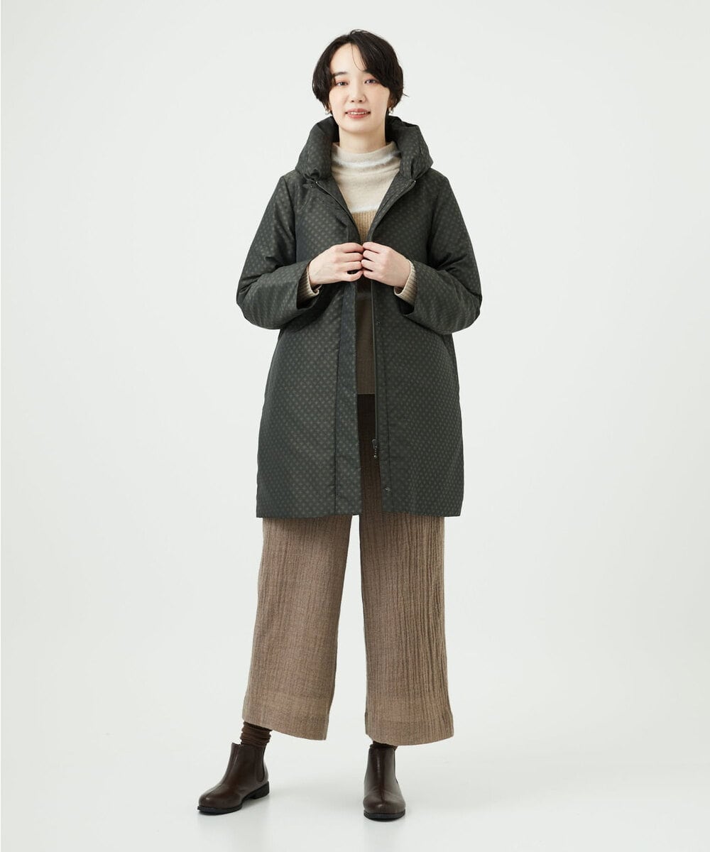 NGUAE30720 GIANNI LO GIUDICE(ジャンニ ロ ジュディチェ) シャドードットジャガードダウンコート カーキ