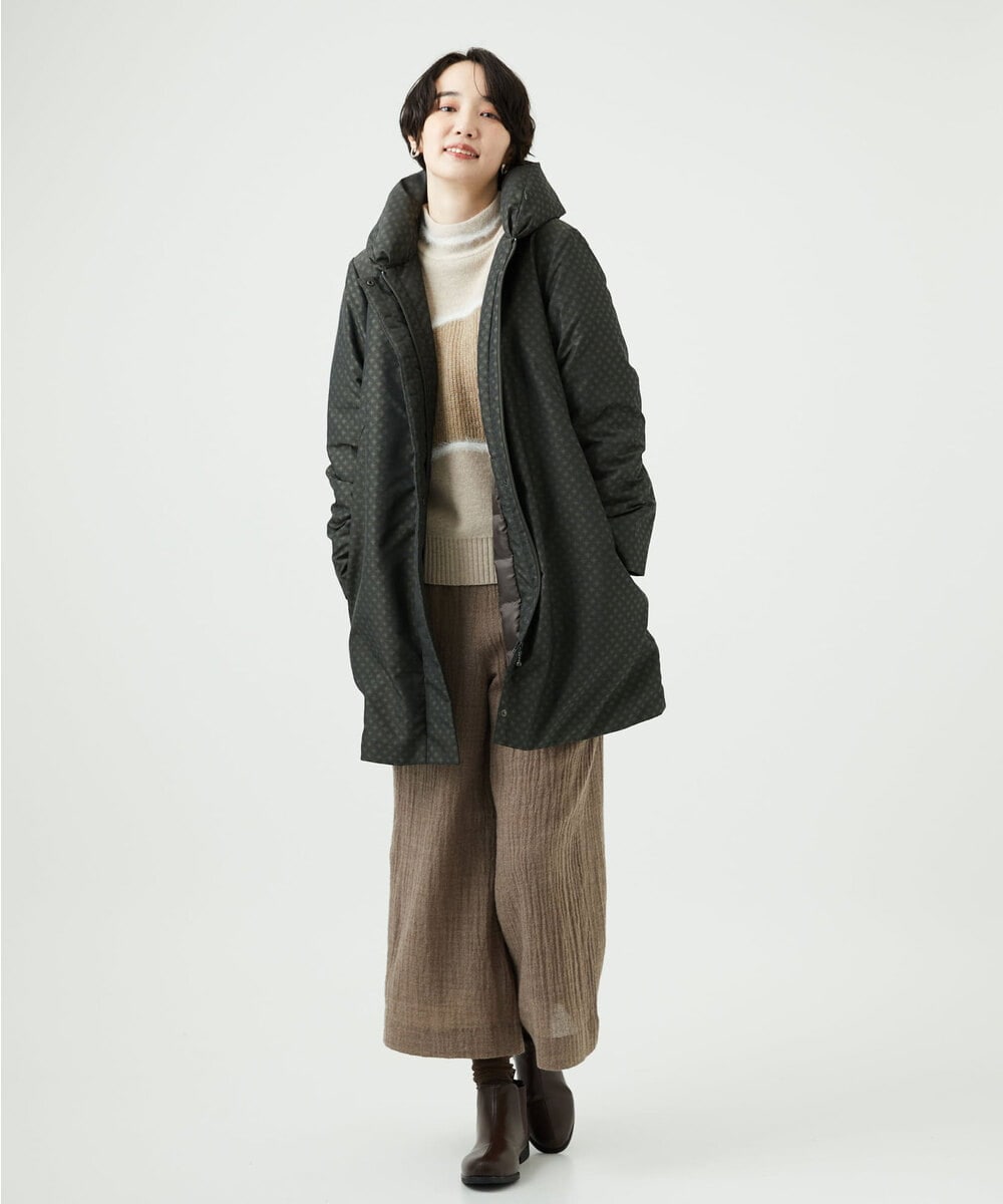 NGUAE30720 GIANNI LO GIUDICE(ジャンニ ロ ジュディチェ) シャドードットジャガードダウンコート カーキ