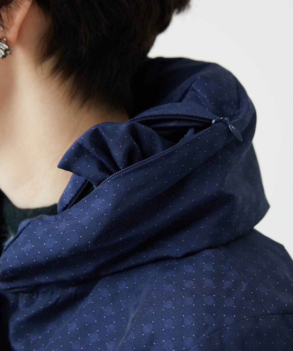 NGUAE30720 GIANNI LO GIUDICE(ジャンニ ロ ジュディチェ) シャドードットジャガードダウンコート ネイビー