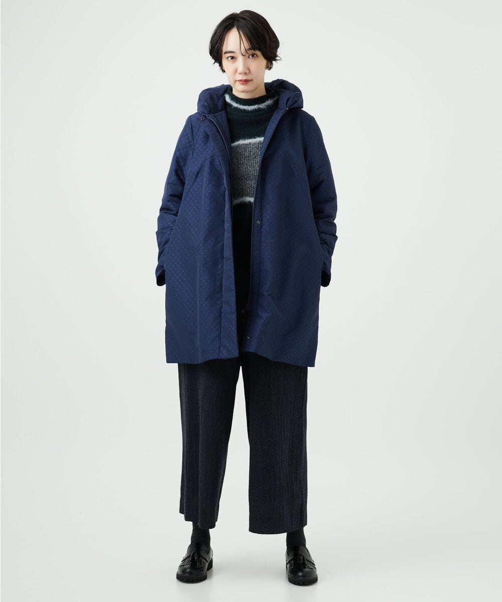 NGUAE30720 GIANNI LO GIUDICE(ジャンニ ロ ジュディチェ) シャドードットジャガードダウンコート ネイビー