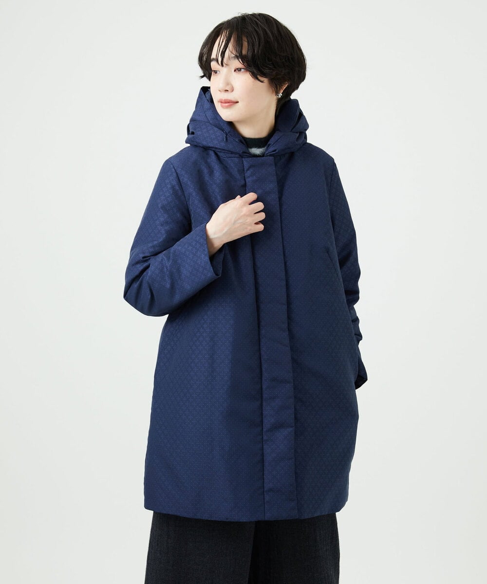 NGUAE30720 GIANNI LO GIUDICE(ジャンニ ロ ジュディチェ) シャドードットジャガードダウンコート ネイビー