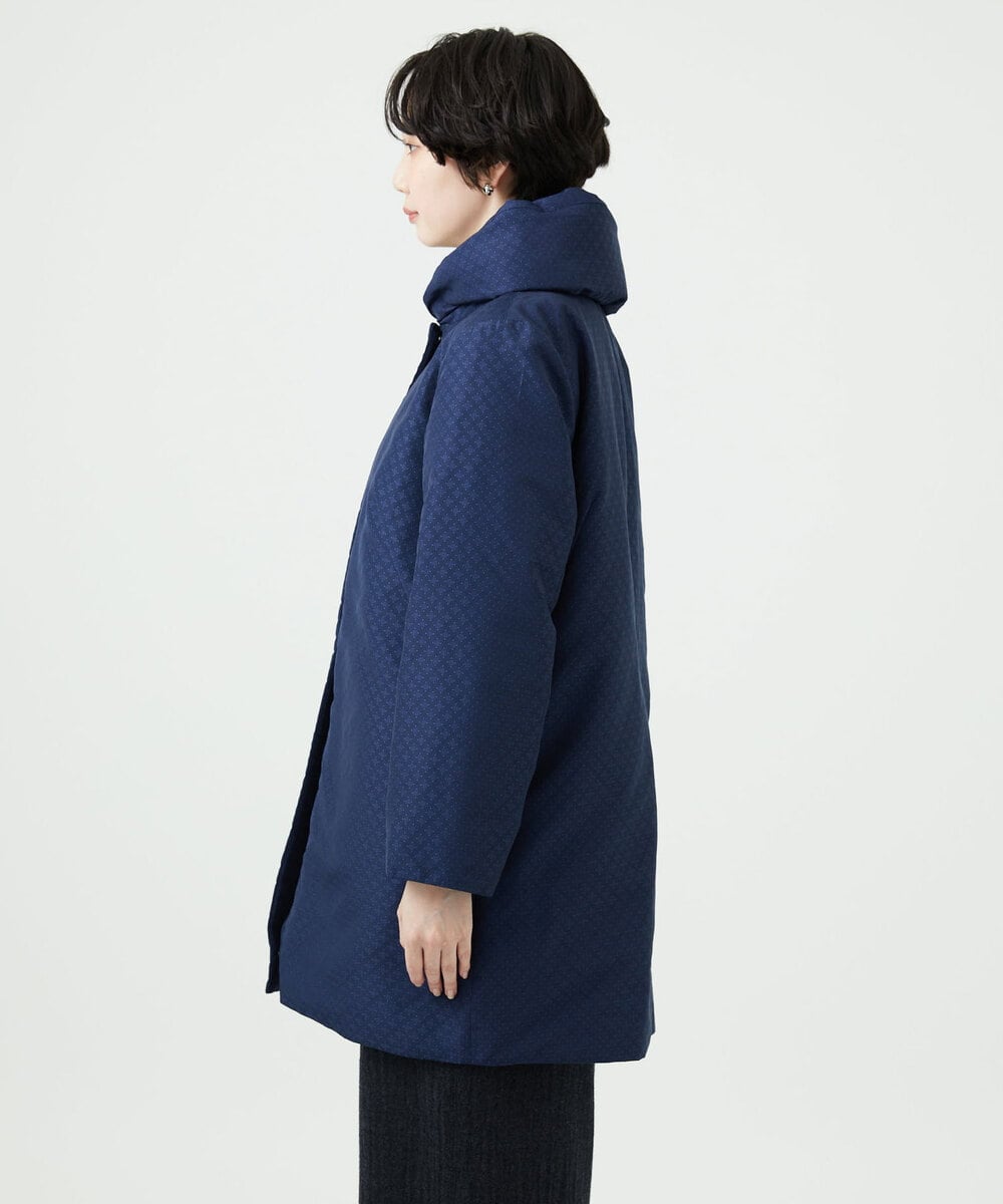 NGUAE30720 GIANNI LO GIUDICE(ジャンニ ロ ジュディチェ) シャドードットジャガードダウンコート ネイビー