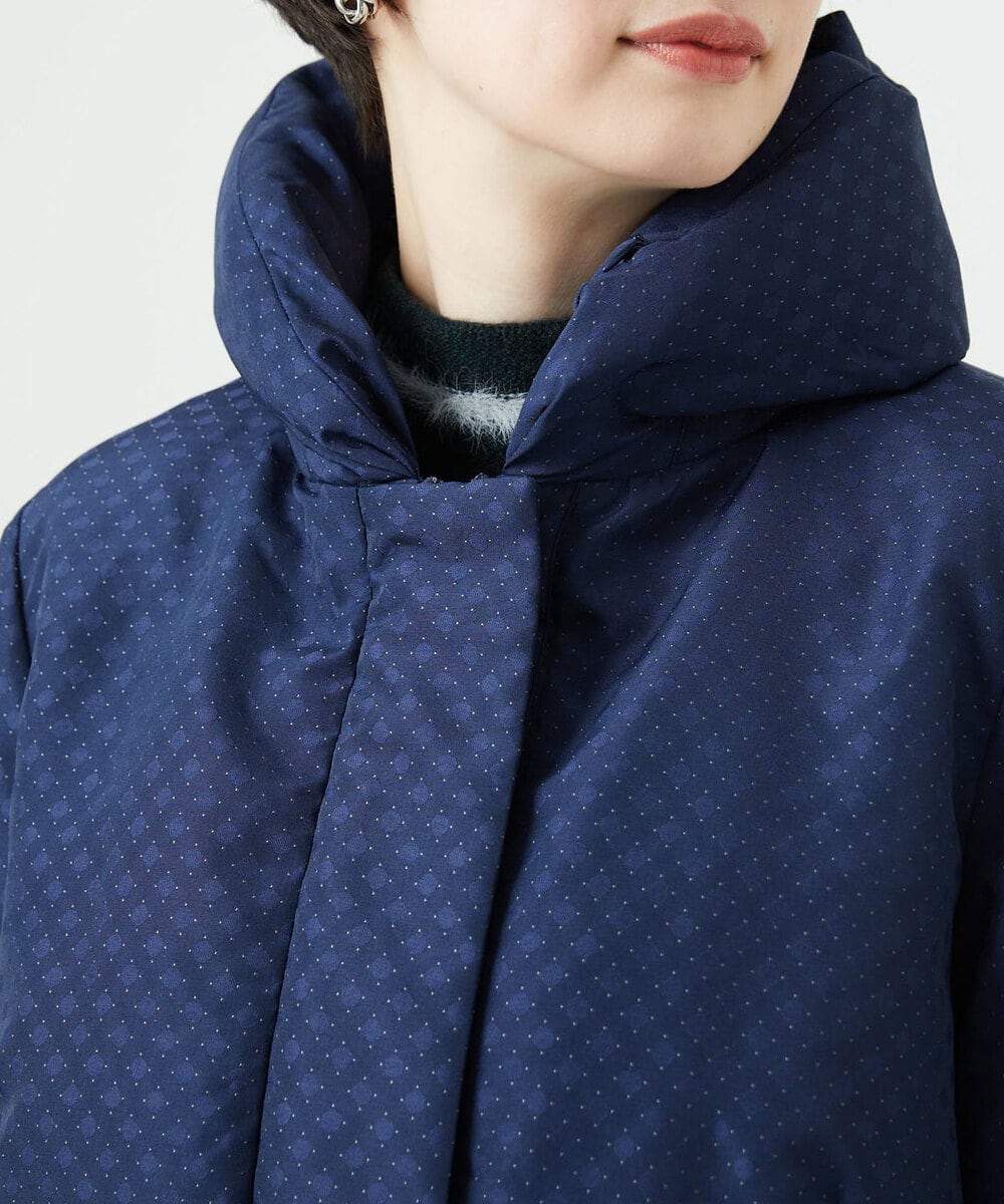 NGUAE30720 GIANNI LO GIUDICE(ジャンニ ロ ジュディチェ) シャドードットジャガードダウンコート ネイビー