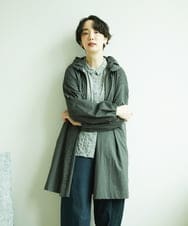 NGUAF01390 GIANNI LO GIUDICE(ジャンニ ロ ジュディチェ) [洗える]マイクロストライプストレッチコート カーキ