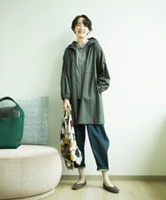 NGUAF01390 GIANNI LO GIUDICE(ジャンニ ロ ジュディチェ) [洗える]マイクロストライプストレッチコート カーキ