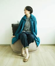 NGUAF01390 GIANNI LO GIUDICE(ジャンニ ロ ジュディチェ) [洗える]マイクロストライプストレッチコート ブルー