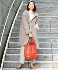 NGUEA30590 GIANNI LO GIUDICE(ジャンニ ロ ジュディチェ) オーガニックコットンチェックコート ベージュ