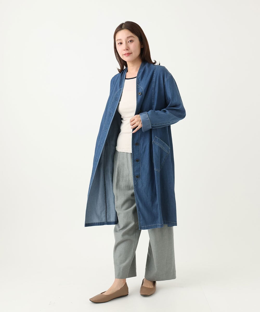 NGUEA32330 GIANNI LO GIUDICE(ジャンニ ロ ジュディチェ) [洗える]フリクションデニムコート ネイビー