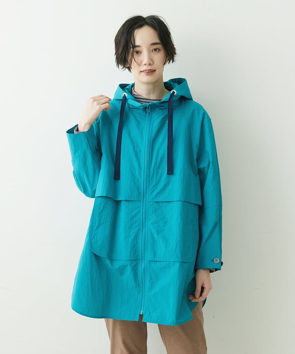 NGUET05390 GIANNI LO GIUDICE(ジャンニ ロ ジュディチェ) ハイストレッチナイロンコート ブルー